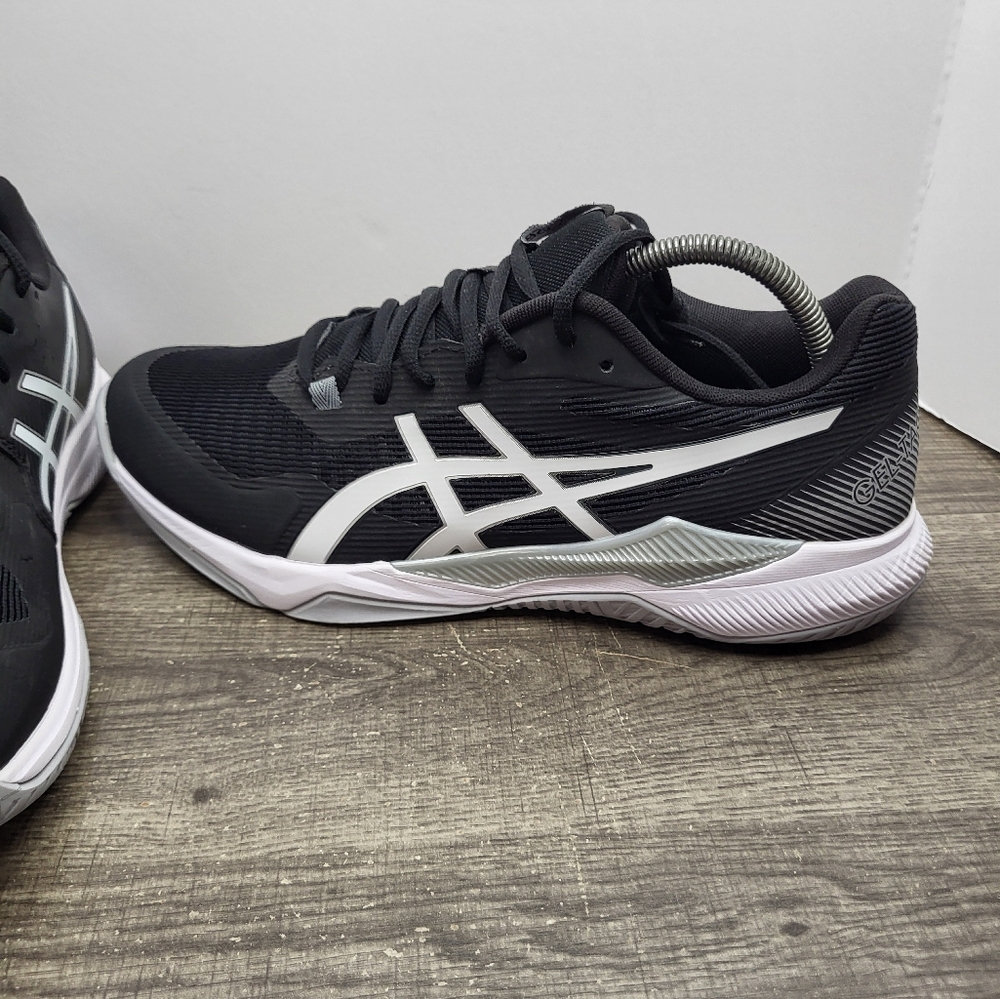 ASICS Gel Tactic Black White Volleyball Shoes Women's Size 10.5 1072A070 - Picture 2 of 10